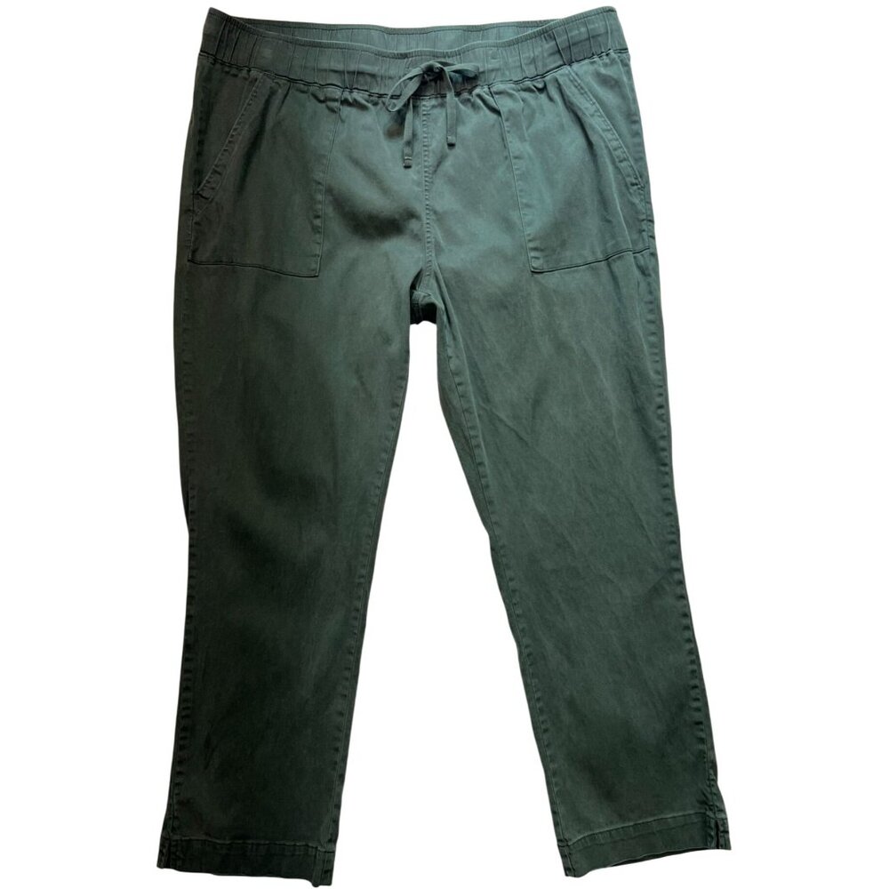 Buffalo David Bitton Women's Soft Tencel Pull On Pants Drawstring Size XL Green